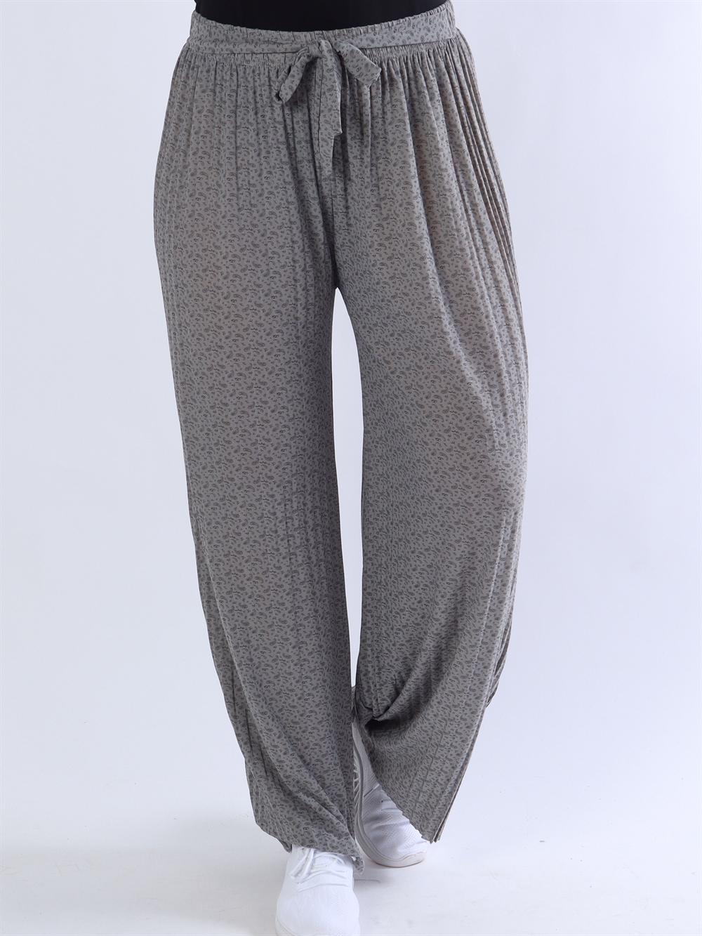 Lajla - Plisseret bukser med småt paisley mønster